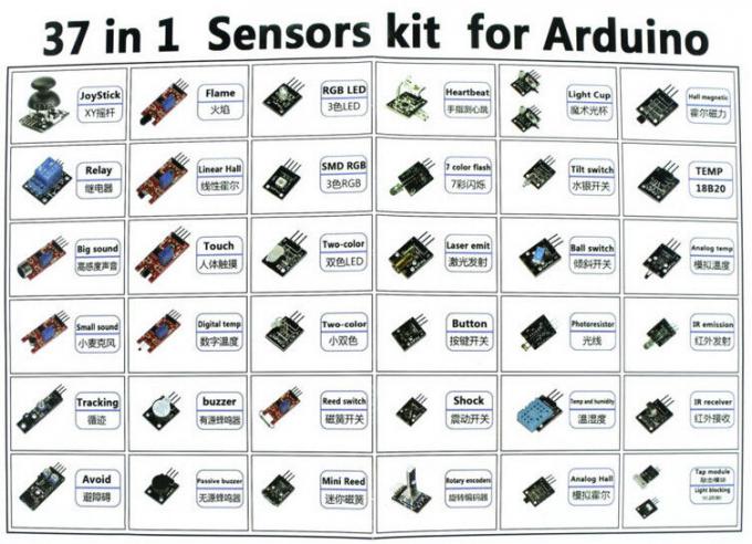 1つの箱5Vのリレー受動態ブザーの37のセンサー モジュールを学ぶArduino DIYのための始動機のキット