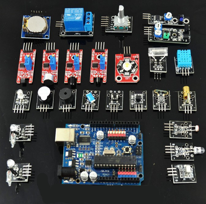Arduinoのための24のセンサーの始動機のキット、24のモジュール センサーDIYのキット