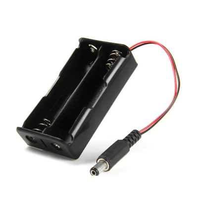 スイッチが付いている黒い2 18650電池ケースの箱