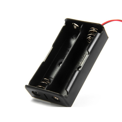 スイッチが付いている黒い2 18650電池ケースの箱