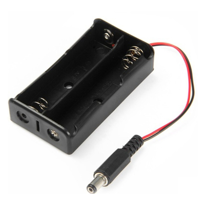 スイッチが付いている黒い2 18650電池ケースの箱